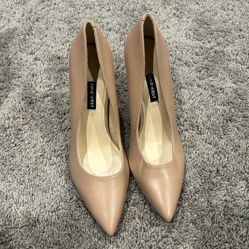 Leather upper heels